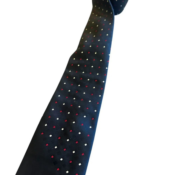 Givenchy Gentlemen Paris Navy Polka Dot Neck Tie Logo Designer Luxury 57" - Picture 4 of 7